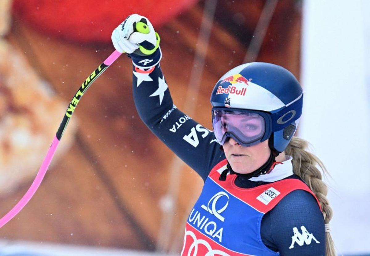 US' Lindsey Vonn is pictured during the Women's Downhill event of the FIS Alpine Ski World Cup in Altenmarkt Zauchensee, Austria, on January 10, 2026.  BARBARA GINDL / APA / AFP