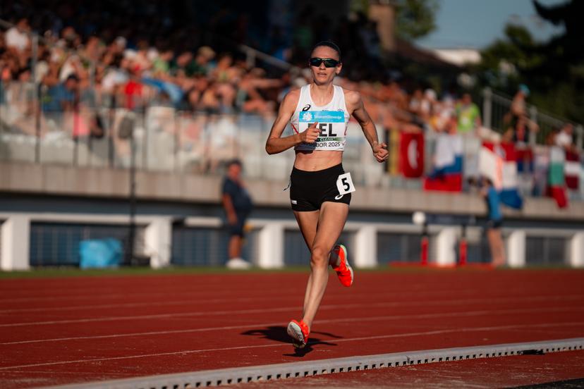 Belgian Jana Van Lent pictured in action during the European Athletics Team Championships, in Maribor, Slovenia, Sunday 29 June 2025. Team Belgium is competing in the second division on 28 and 29 June. BELGA PHOTO CHIARA MONTESANO