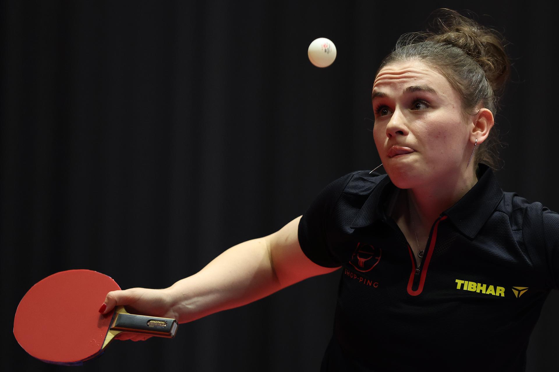 Belgian Margo Degraef is pictured in action during the European qualification tournament for the 2024 Olympics, in Sarajevo, Bosnia and Herzegovina, Thursday 16 May 2024. BELGA PHOTO NIKOLA KRSTIC