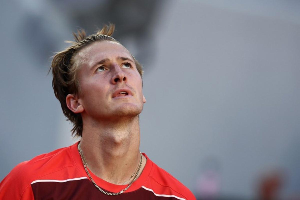 US Sebastian Korda reacts during his men's singles match against US Frances Tiafoe on day 6 of the French Open tennis tournament on Court Suzanne-Lenglen at the Roland-Garros Complex in Paris on May 30, 2025.  Anne-Christine POUJOULAT / AFP
