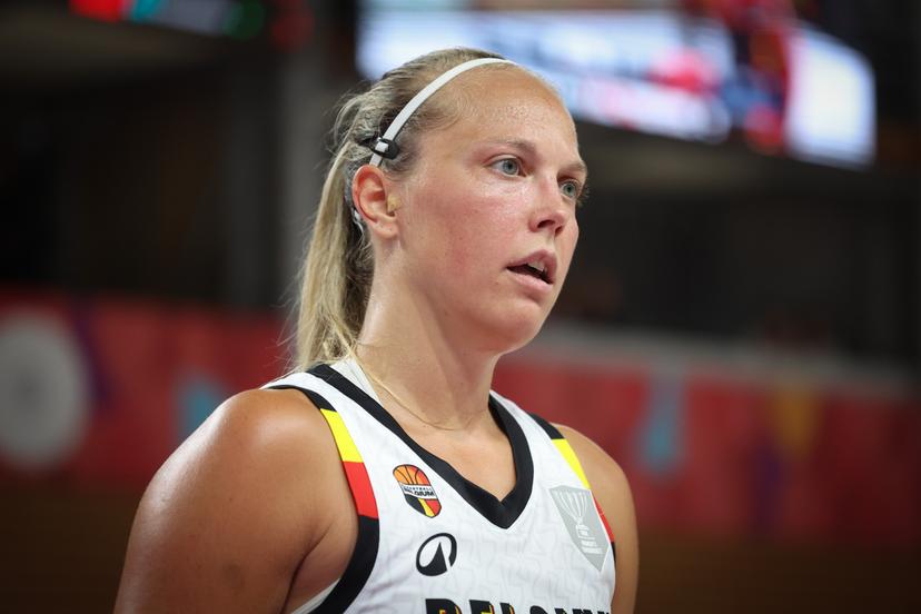 Belgium's Julie Allemand pictured during the third game and the last in the group stage (group C) between Belgian national women team 'the Belgian Cats' and Czech Republic national team, in Brno, Czech Republlic, on Sunday 22 June 2025, at the FIBA Women's EuroBasket 2025. BELGA PHOTO VIRGINIE LEFOUR