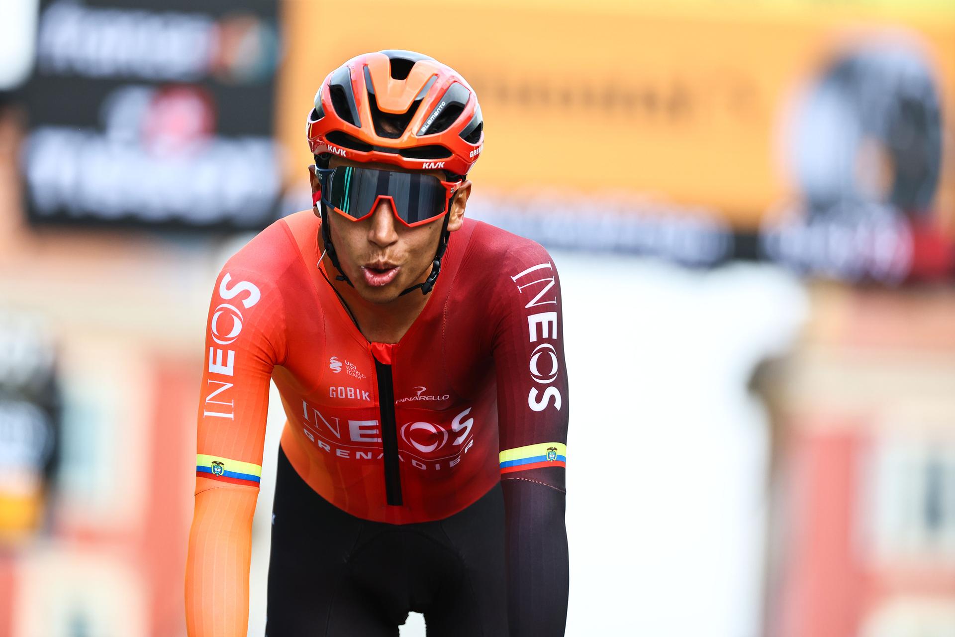 Colombian Egan Bernal of Ineos Grenadiers crosses the finish line of stage 21, the final stage of the 2024 Tour de France cycling race, an individual time trial from Monaco to Nice, France (33,7 km) on Sunday 21 July 2024. The 111th edition of the Tour de France starts on Saturday 29 June and will finish in Nice, France on 21 July. BELGA PHOTO DAVID PINTENS