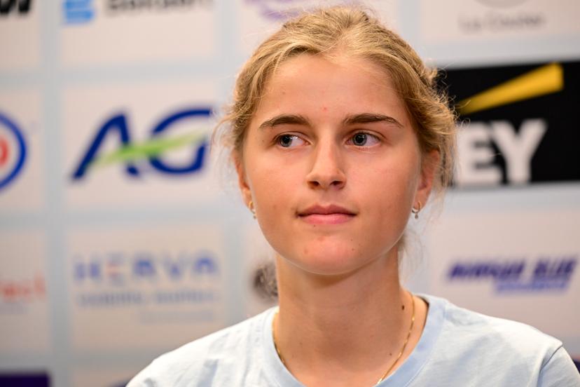 Belgian Fleur Moors pictured during a press conference before the cycling road World Championship, in Kigali, Rwanda, Saturday 20 September 2025. The road world championships are taking place from 21 to 28 September. BELGA PHOTO DIRK WAEM