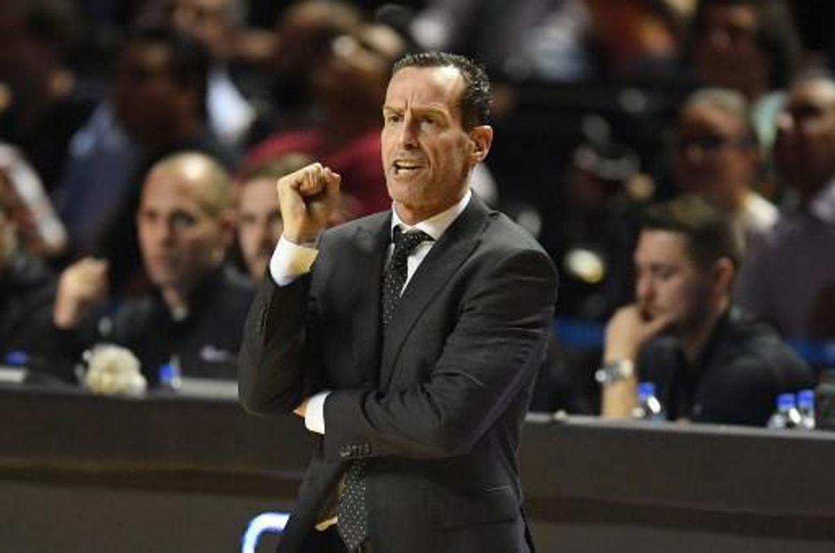 Brooklyn Nets coach Kenny Atkinson gestures during an NBA Global Games match against the Oklahoma City Thunder at the Mexico City Arena, on December 7, 2017, in Mexico City  PEDRO PARDO / AFP