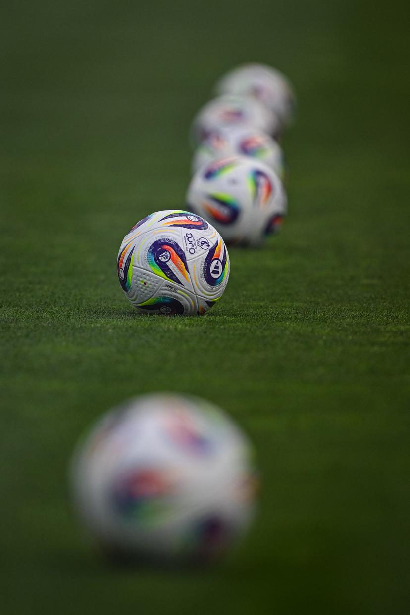 Illustration picture of the official match ball prior to the women's UEFA Euro 2025 match between Belgium and Italy at Stade de Tourbillon on July 3, 2025 in Sion, Switzerland. (Photo by Baptiste Fernandez/Icon Sport) BENELUX ONLY