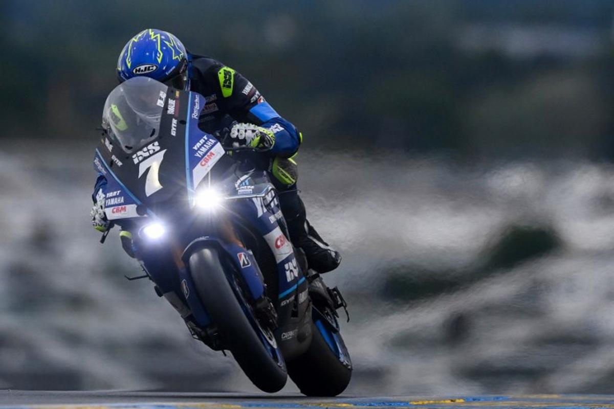 Yart Yamaha Formula EWC Czech rider N°7 Karel Hanika competes during the 48th Le Mans 24-hours endurance moto race, in Le Mans, northwestern France, on April 20, 2025.  JEAN-FRANCOIS MONIER / AFP