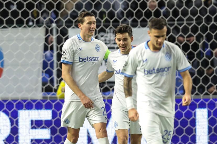 Club's Hans Vanaken celebrates after scoring during a soccer game between Kazakh FC Kairat Almaty and Belgian Club Brugge KV, Tuesday 20 January 2026 in Astana, Kazakhstan, on day seven of the League phase of the UEFA Champions League tournament. BELGA PHOTO BRUNO FAHY