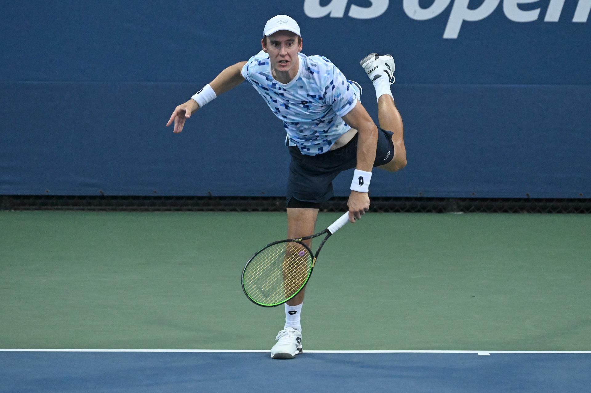 Joran Vliegen (blue shirt) of Belgium and Cristina Busca of Spain play against Shuai Zhang and Marcelo Arevalo of El Salvador in the Mixed Doubles round one of the U.S. Open tennis tournament at USTA Billie Jean King National Tennis Center, New York, NY, August 28, 2024. (Photo by Anthony Behar/Sipa USA)