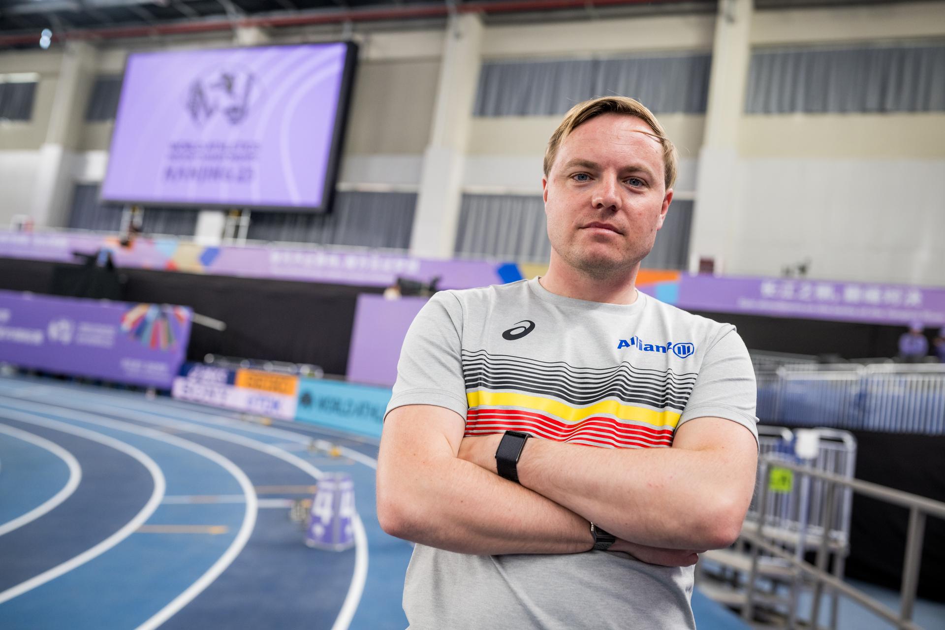 Team leader Tom Du Pan poses for the photographer at the World Athletics Indoor Championships, in Nanjing, China, Thursday 20 March 2025. The championships take place from 21 to 23 March. BELGA PHOTO JASPER JACOBS
