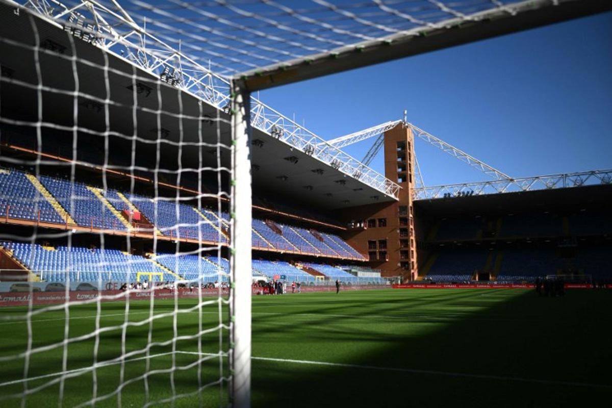 A general view shows empty stands at the Luigi-Ferraris Stadium before the Italian Serie A football match between Genoa and Juventus in Genoa, on September 28, 2024.  The match will be played behind closed doors due to clashes that occured between Genoa and Sampdoria supporters in a past Italian Cup match. MARCO BERTORELLO / AFP