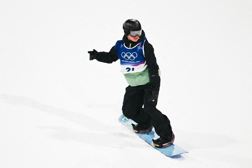 Sky Remans from Belgium during the Women's Snowboard Big Air during the Milano Cortina 2026 Olympic Games on February 8, 2026 in Livigno, Italy. Photo by Laurent Zabulon/ABACAPRESS.COM BENELUX ONLY