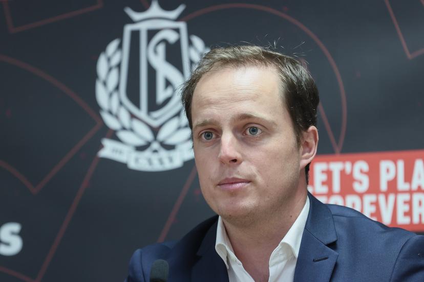 Standard's CEO Pierre Locht pictured during a press conference on the 'Circus Cup' exhibition soccer game, Monday 27 May 2024 in Liege. Two teams made up of international football legends will face each other in the Circus Cup, a gala match for charity which will take place in Liege on June 2. BELGA PHOTO BRUNO FAHY