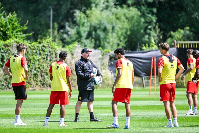 Mechelen's head coach Frederic Fred Vanderbiest pictured during a training session of Belgian soccer team KV Mechelen, Wednesday 18 June 2025 in Mechelen, in preparation of the upcoming 2025-2026 first division season. BELGA PHOTO TOM GOYVAERTS