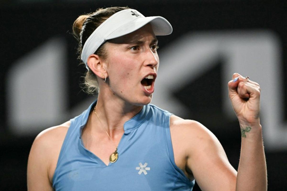 Belgium's Elise Mertens reacts after a point against Thailand's Lanlana Tararudee during their women's singles match on day two of the Australian Open tennis tournament in Melbourne on January 19, 2026.  Paul Crock / AFP