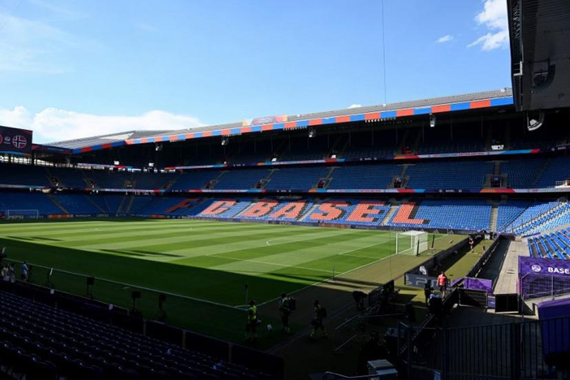 A view of the St Jakob-Park Stadium prior to the start of the UEFA Women's Euro 2025 Group A football match between Switzerland and Norway at the St Jakob-Park Stadium in Basel on July 2, 2025.  Miguel MEDINA / AFP