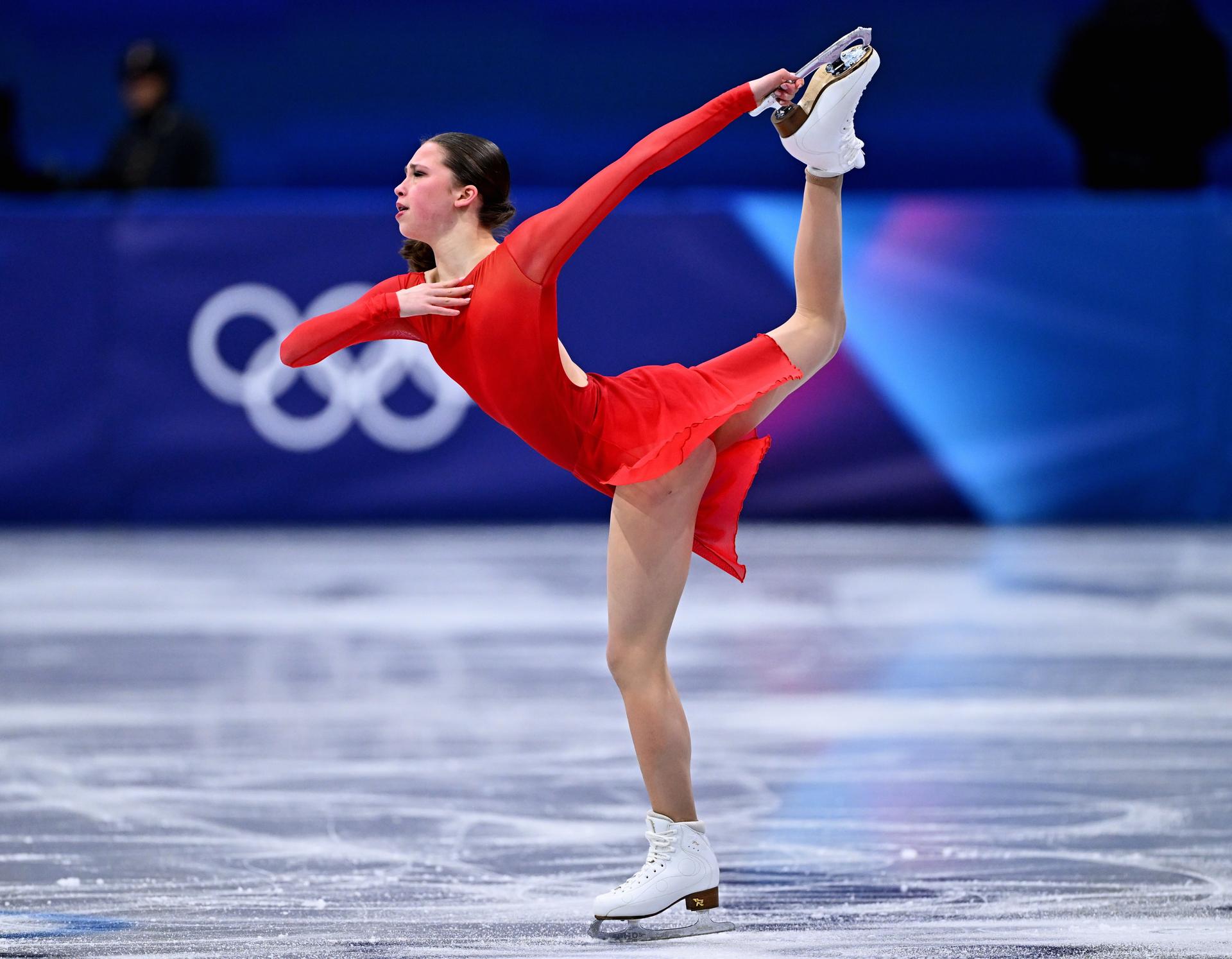 Belgian figure skater Nina Pinzarrone pictured in action during the free program of the Women's Figure Skating competition at the Milano Cortina 2026 Olympic Winter Games, on Thursday 19 February 2026 in Milan, Italy. The XXV Winter Olympics take place from 6 to 22 February 2026 in Italy. BELGA PHOTO JASPER JACOBS