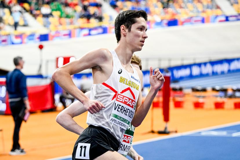 Belgian Ruben Verheyden the men's 3000m, at the European Athletics Indoor Championships, in Apeldoorn, The Netherlands, Saturday 08 March 2025. The championships take place from 6 to 9 March. BELGA PHOTO ERIC LALMAND