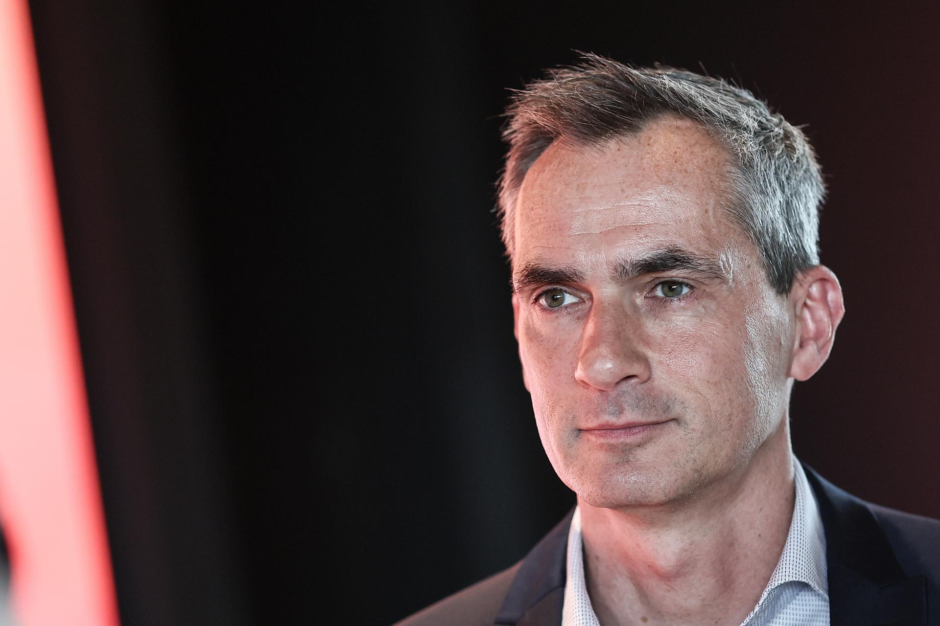 Pro League CEO Lorin Parys pictured during a press conference to launch of the semi-automatic offside line by the Pro League, Tuesday 10 June 2025 in Tubize. The new offside line technology will be used in the Jupiler Pro League from next season 25-26. BELGA PHOTO BRUNO FAHY