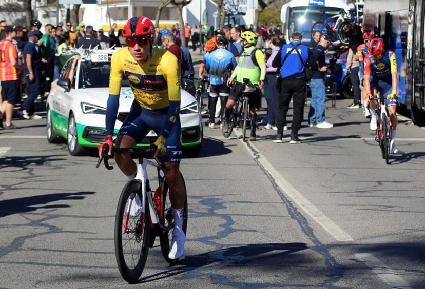 Lidl-Trek Spanish cyclist Juan Ayuso is pictured in Albufeira before the stage four of the Algarve Tour, a 182.10 km race from Albufeira to Lagos, on February 21, 2026.  João Matos / AFP