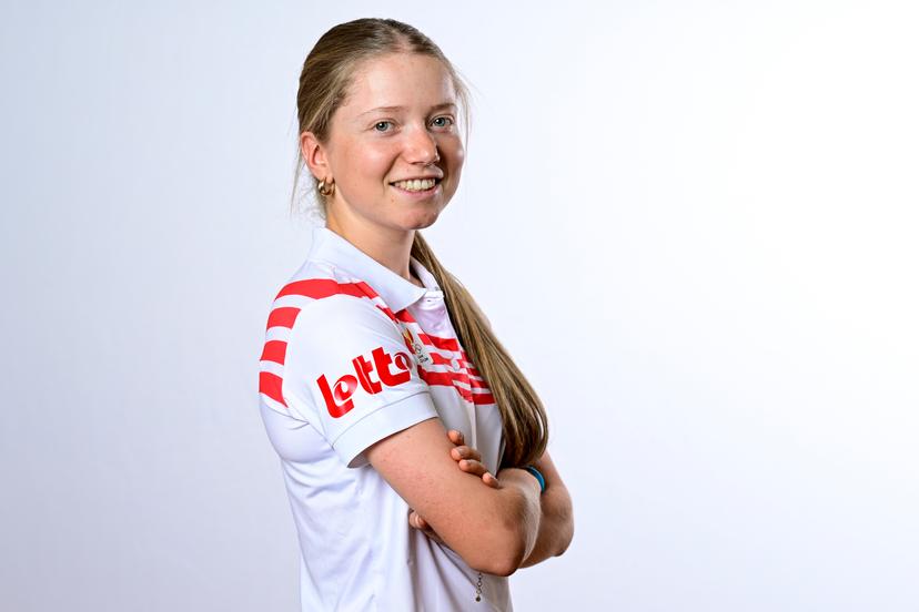 Jorun Geerts pictured during a press conference for the presentation of the Belgian delegation for the World Games in Chengdu, China (07-17/08) on Wednesday 18 June 2025 in Brussels. BELGA PHOTO DIRK WAEM