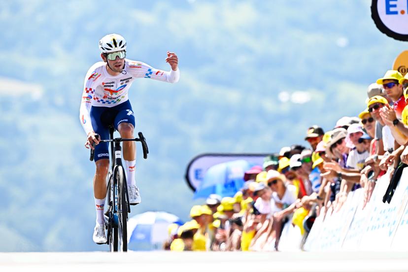 Belgian Steff Cras of TotalEnergies pictured at the finish of stage 13 of the 2025 Tour de France cycling race, an 11km individual time trial from Loudenvielle to Peyragudes, on Friday 18 July 2025 in France. The 112th edition of the Tour de France starts on Saturday 5 July in Lille, France, and will finish in Paris, France on the 27th of July.   BELGA PHOTO JASPER JACOBS