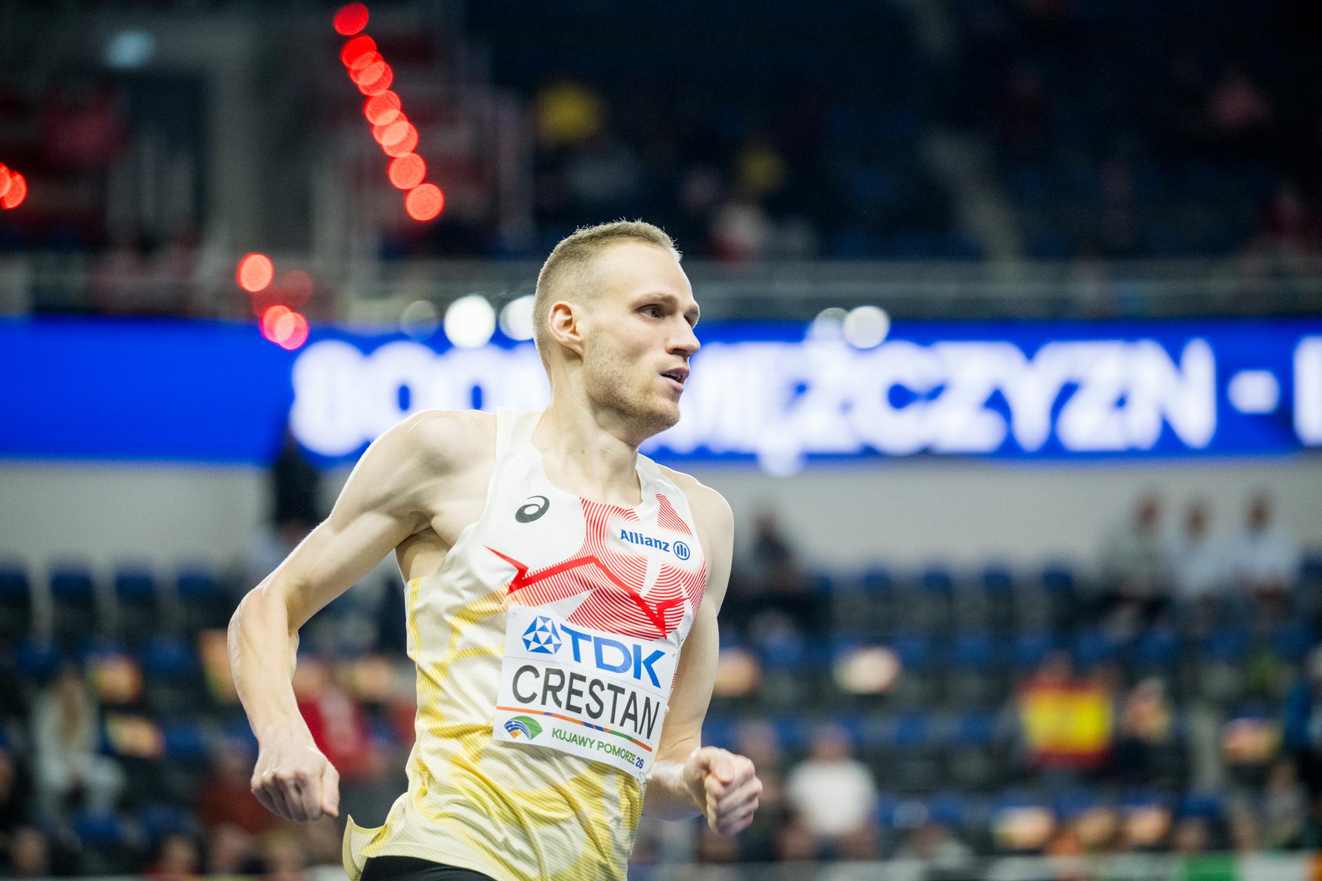 Belgian athlete Eliott Crestan pictured in action during the men's 800m, at the first day of the World Athletics Indoor Championship in Torun, Poland on Friday 20 March 2026. The championships take place from 20 to 22 March. BELGA PHOTO JASPER JACOBS