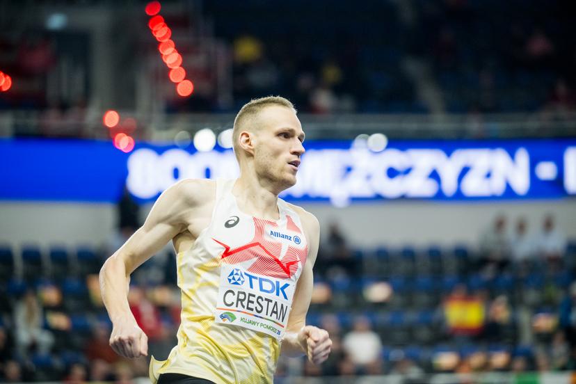 Belgian athlete Eliott Crestan pictured in action during the men's 800m, at the first day of the World Athletics Indoor Championship in Torun, Poland on Friday 20 March 2026. The championships take place from 20 to 22 March. BELGA PHOTO JASPER JACOBS
