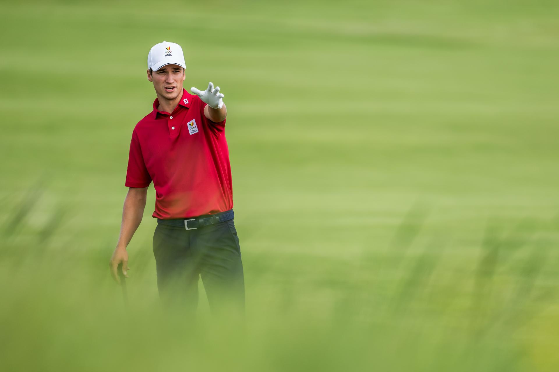 240804 Adrien Dumont de Chassart of Belgium during the final round of the men's individual stroke play golf during day 9 of the Paris 2024 Olympic Games on August 4, 2024 in Paris.  Photo: Petter Arvidson / BILDBYRÅN / kod PA / PA0861 golf olympic games olympics os ol olympiska spel olympiske leker paris 2024 paris-os paris-ol bbeng sweden sverige grappa33 BELGIUM ONLY