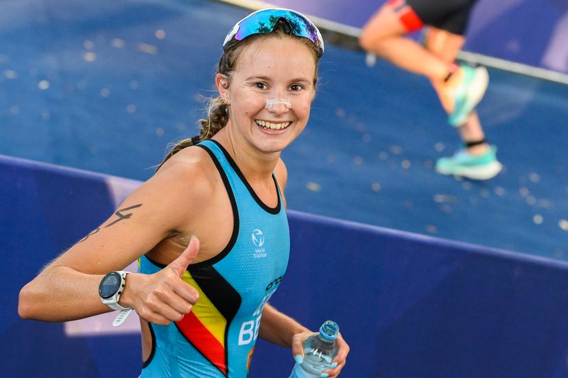 Belgian Hanne De Vet pictured during the women triathlon euro, part of the European Championships Munich 2022, in Munich, Germany, on Friday 12 August 2022. The second edition of the European Championships takes place from 11 to 22 August and features nine sports. BELGA PHOTO ERIC LALMAND
