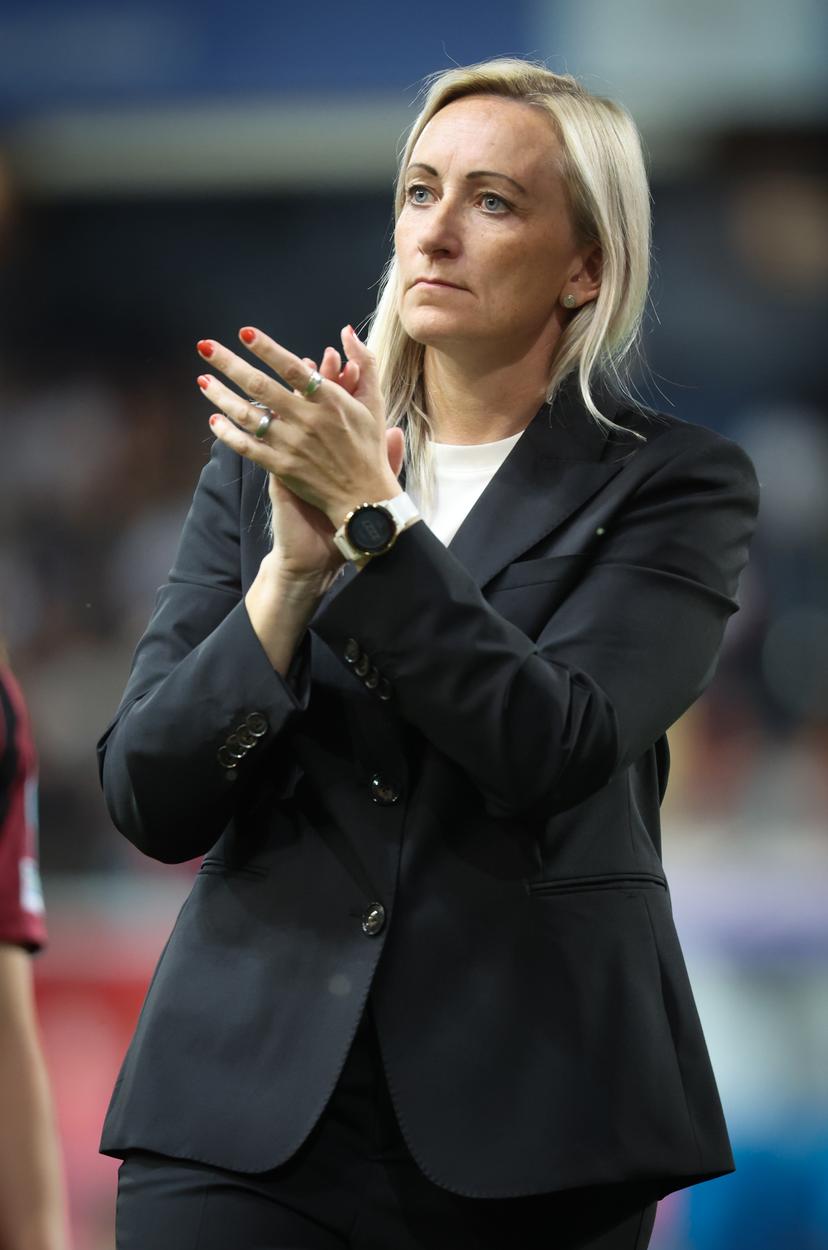Belgium's head coach Elisabet Gunnarsdottir pictured after a soccer game between the national teams of Belgium (Red Flames) and Spain, on the fifth matchday in group A3 of the 2024-25 Women's Nations League competition, on Friday 30 May 2025 in Heverlee, Leuven. BELGA PHOTO VIRGINIE LEFOUR