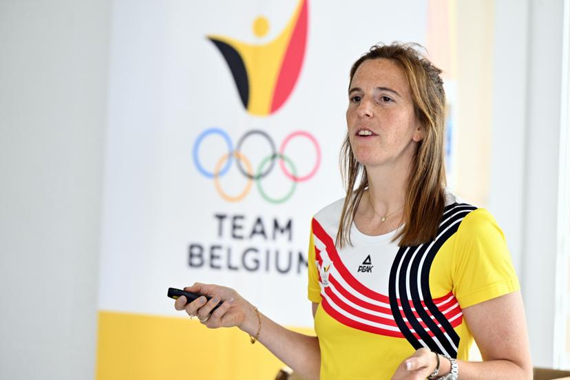 Team Belgium Team leader Sarah Verzin pictured during a team building of Team Belgium in preparation of the EYOF2025 European Youth Olympics Festival, Monday 14 July 2025, in Louvain-La-Neuve. BELGA PHOTO ERIC LALMAND