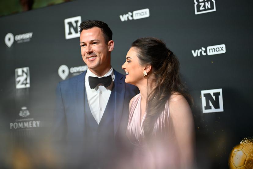 referee Bram Van Driessche and his partner pictured during the Pro League Awards 2025, for the best players in the 1st and 2nd divisions of the 2024_2025 Belgian soccer championships, Monday 26 May 2025 in Antwerp. BELGA PHOTO JASPER JACOBS