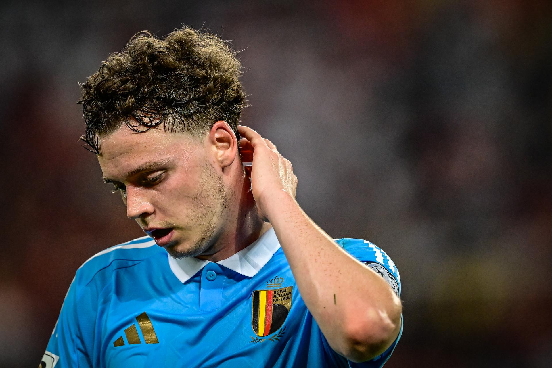 Belgium's Maxim De Cuyper pictured during a soccer game between North Macedonia and Belgian national team Red Devils, Friday 06 June 2025 in Skopje, the first (out of 8) qualification games for the World Cup 2026. BELGA PHOTO DIRK WAEM