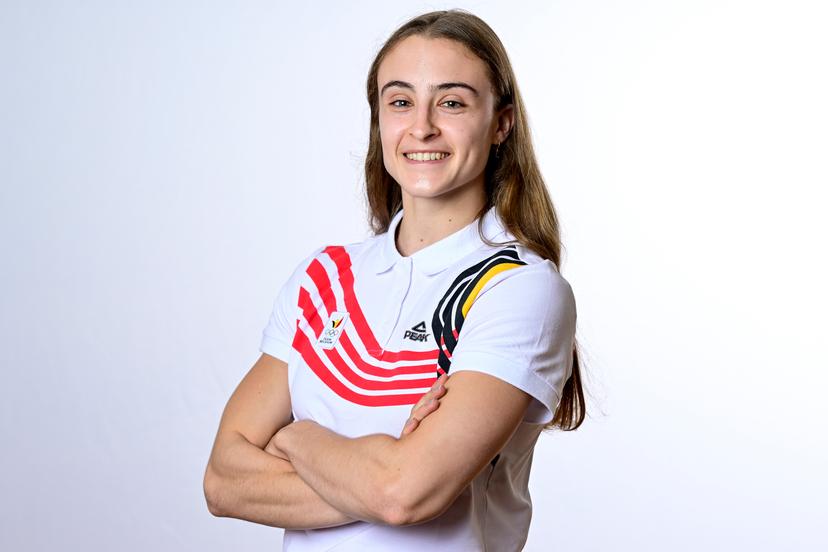 Silke Macharis pictured during a press conference for the presentation of the Belgian delegation for the World Games in Chengdu, China (07-17/08) on Wednesday 18 June 2025 in Brussels. BELGA PHOTO DIRK WAEM