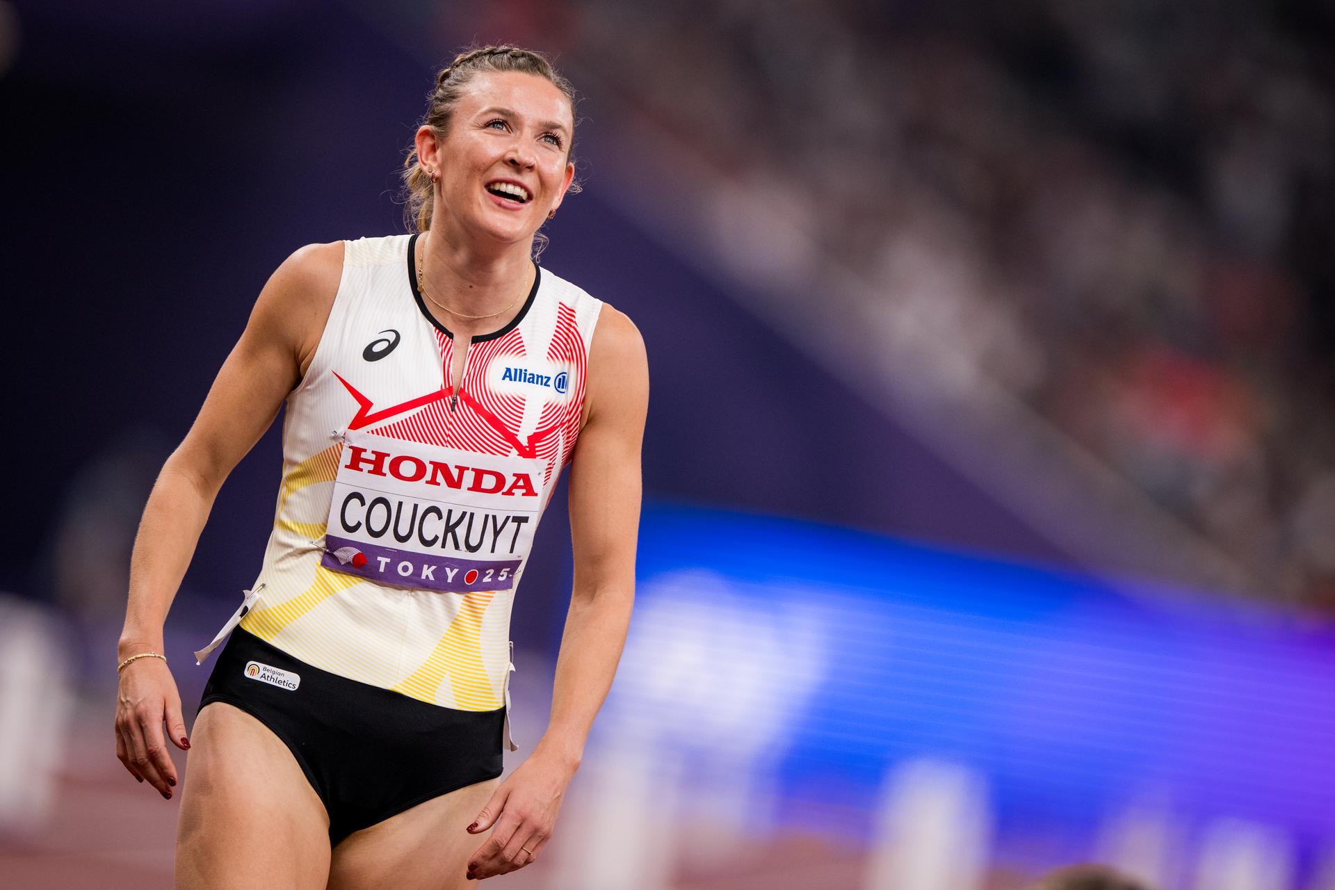 Belgian Paulien Couckuyt pictured in action during the semifinals of the 400m Hurdles women, at the World Athletics Championships in Tokyo, Japan, on Wednesday 17 September 2025.The outdoor Worlds are taking place from 13 to 21 September. BELGA PHOTO JASPER JACOBS