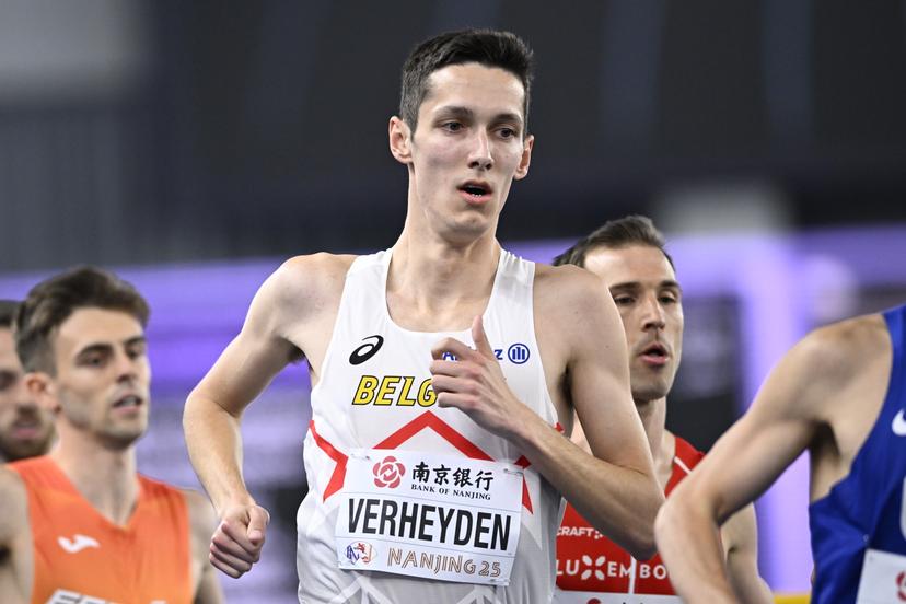 Belgian Ruben Verheyden pictured in action during the men's 1500m race, at the World Athletics Indoor Championships, in Nanjing, China, Friday 21 March 2025. The championships take place from 21 to 23 March. BELGA PHOTO JASPER JACOBS