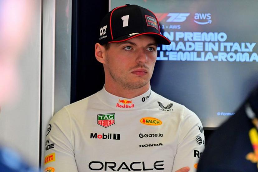 Red Bull Racing's Dutch driver Max Verstappen looks on during the second practice session for the 2025 Emilia Romagna Formula One Grand Prix at the Imola autodrome in Imola, on May 16, 2025.   Andrej ISAKOVIC / AFP