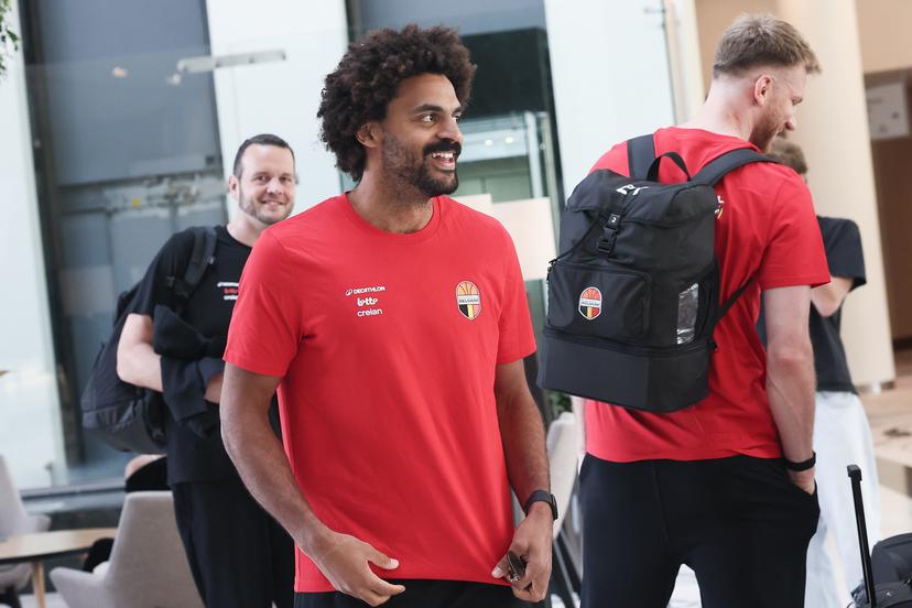 Belgium's Jean-Marc Mwema arrives for the Media Day of the Belgian national men team 'the Belgian Lions', in Brussels, on Monday 21 July 2025. BELGA PHOTO BRUNO FAHY