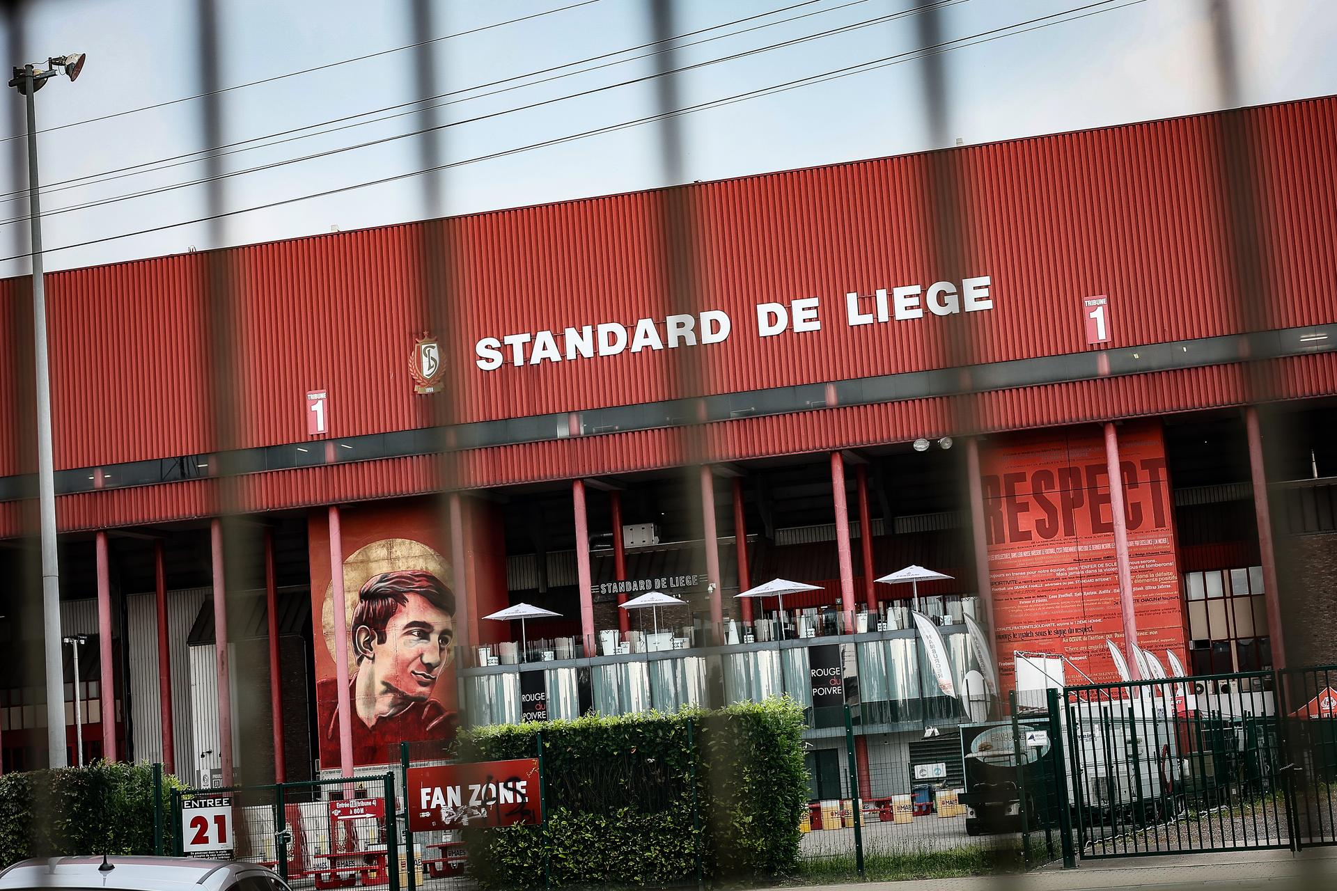 Picture of the Maurice Dufrasne (Sclessin) stadium ahead of a soccer match between Standard de Liege and Kaa Gent, Saturday 18 May 2024 in Liege, on day 9 (out of 10) of the Europe Play-offs of the 2023-2024 'Jupiler Pro League' first division of the Belgian championship. BELGA PHOTO BRUNO FAHY