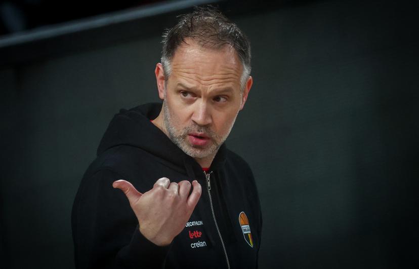 Belgium's head coach Julien Mahe gestures during a training session of the Belgian Lions Belgian national team, preparing for the qualifying matches against Finland for the 2027 World Cup, Tuesday 24 February 2026 in Charleroi. BELGA PHOTO VIRGINIE LEFOUR