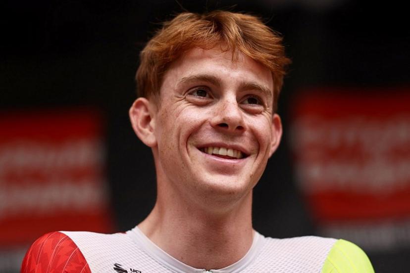 Intermarché - Wanty's French rider Louis Barré reacts prior to the 8th and final stage of the 77th edition of the Criterium du Dauphine cycling race, 133,3 km between Val-d'Arc and Val-Cenis - Plateau du Mont Cenis, on June 15, 2025.  Anne-Christine POUJOULAT / AFP