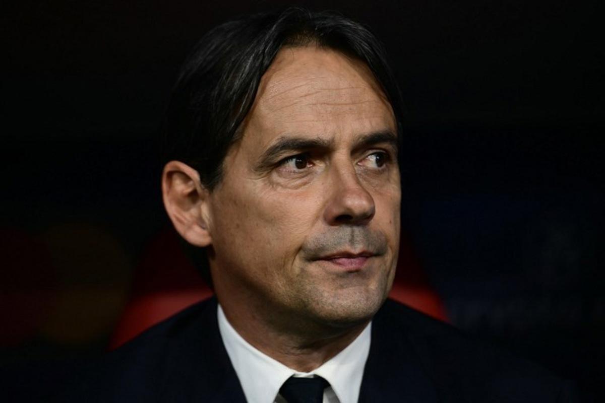 Inter Milan's Italian head coach Simone Inzaghi gestures before the UEFA Champions League final football match between Paris Saint-Germain (PSG) and Inter Milan in Munich, southern Germany on May 31, 2025.   Marco BERTORELLO / AFP