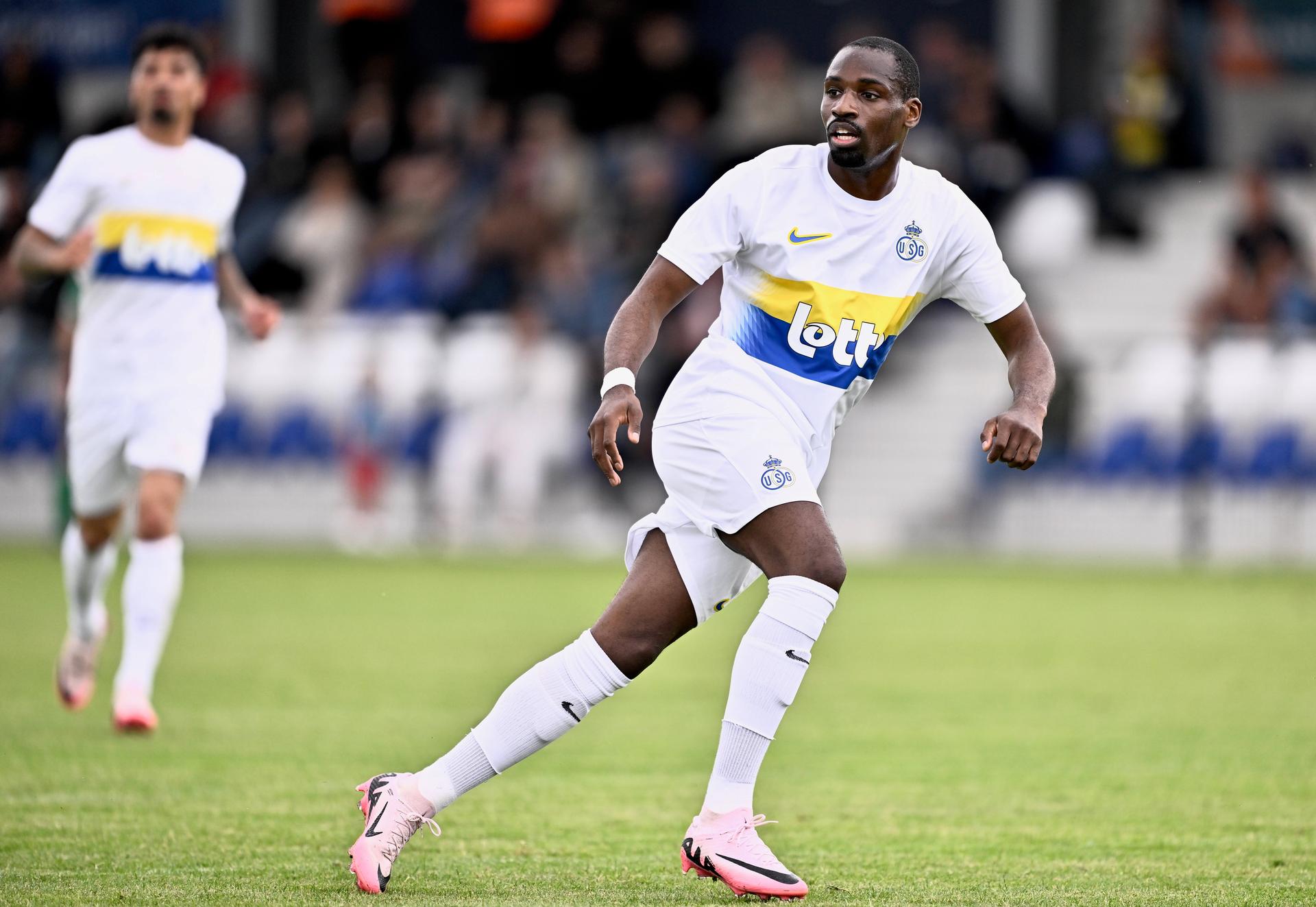 Union's Elton Kabangu pictured during a friendly soccer game between 2nd division club Patro Eisden and 1st division team Union Saint-Gilloise, Sunday 07 July 2024 in Nijlen, in preparation of the upcoming 2024-2025 season of the Jupiler Pro League. BELGA PHOTO JOHAN EYCKENS