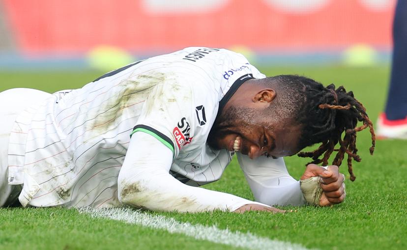 OHL's Chukwubuikem Ikwuemesi looks dejected during a soccer match between Oud-Heverlee Leuven and KVC Westerlo, Saturday 07 March 2026 in Leuven, on day 28 of the 2025-2026 'Jupiler Pro League' first division of the Belgian championship. BELGA PHOTO VIRGINIE LEFOUR