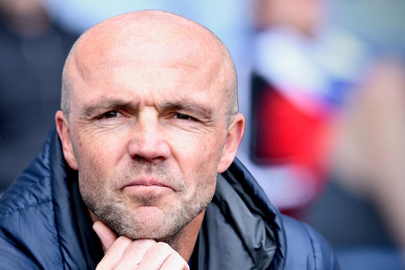 Alfred Schreuder pictured during a soccer match between KRC Genk and Club Brugge, Sunday 30 April 2023 in Genk, on day 1 of the Champions' play-offs of the 2022-2023 'Jupiler Pro League' first division of the Belgian championship. BELGA PHOTO JOHAN EYCKENS