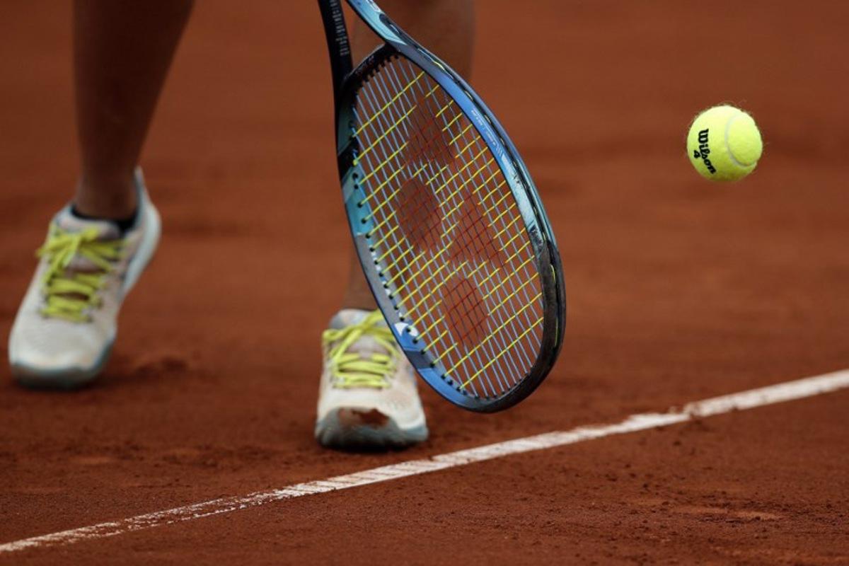Argentina's Lourdes Arce returns the ball to Canada's Rebecca Marino during the women's singles semifinals tennis match at the Pan American Games Santiago 2023 in the Tennis Centre of the National Stadium Sports Park in Santiago on October 28, 2023.  Javier TORRES / AFP