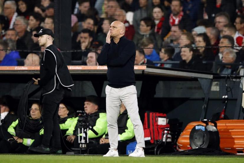 PEC Zwolle coach Johnny Jansen attends the Dutch Eredivisie football match between Feyenoord and PEC Zwolle at Feyenoord Stadion de Kuip on May 5, 2024 in Rotterdam.  Bart Stoutjesdijk / ANP / AFP