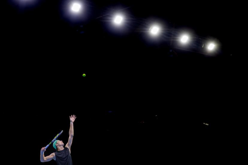 Belgian Tibo Colson pictured in action during the European Open ATP tennis tournament in Brussels, on Thursday 16 October 2025. This year's edition of the tournament is taking place from 12 to 19 October 2025. BELGA PHOTO DAVID PINTENS