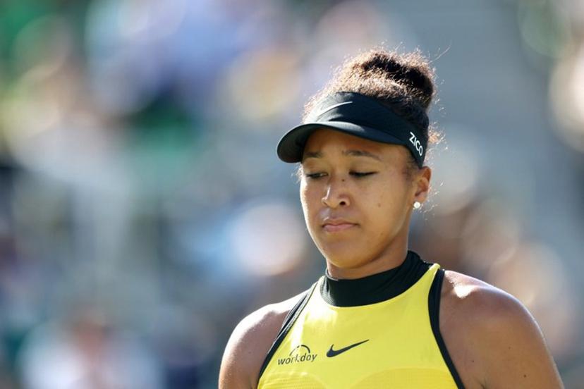 Japan's Naomi Osaka prepares to play a point against Japan's Wakana Sonobe during their women's singles match at the Japan Open tennis tournament in Osaka on October 13, 2025.  PAUL MILLER / AFP