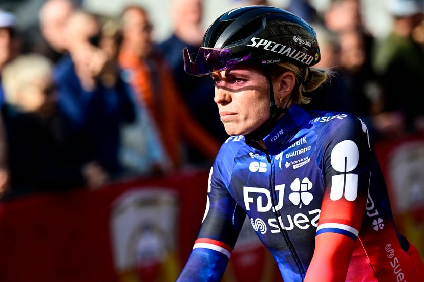 Dutch Demi Vollering of FDJ-Suez pictured at the start of the women elite 'Amstel Gold Race' one day cycling race, 157,4 km from Maastricht to Valkenburg, The Netherlands, Sunday 20 April 2025. BELGA PHOTO DIRK WAEM